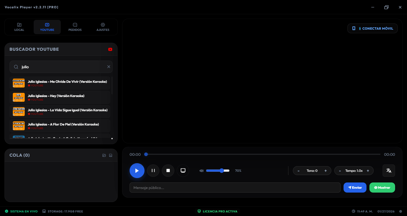 Motor de YouTube Integrado